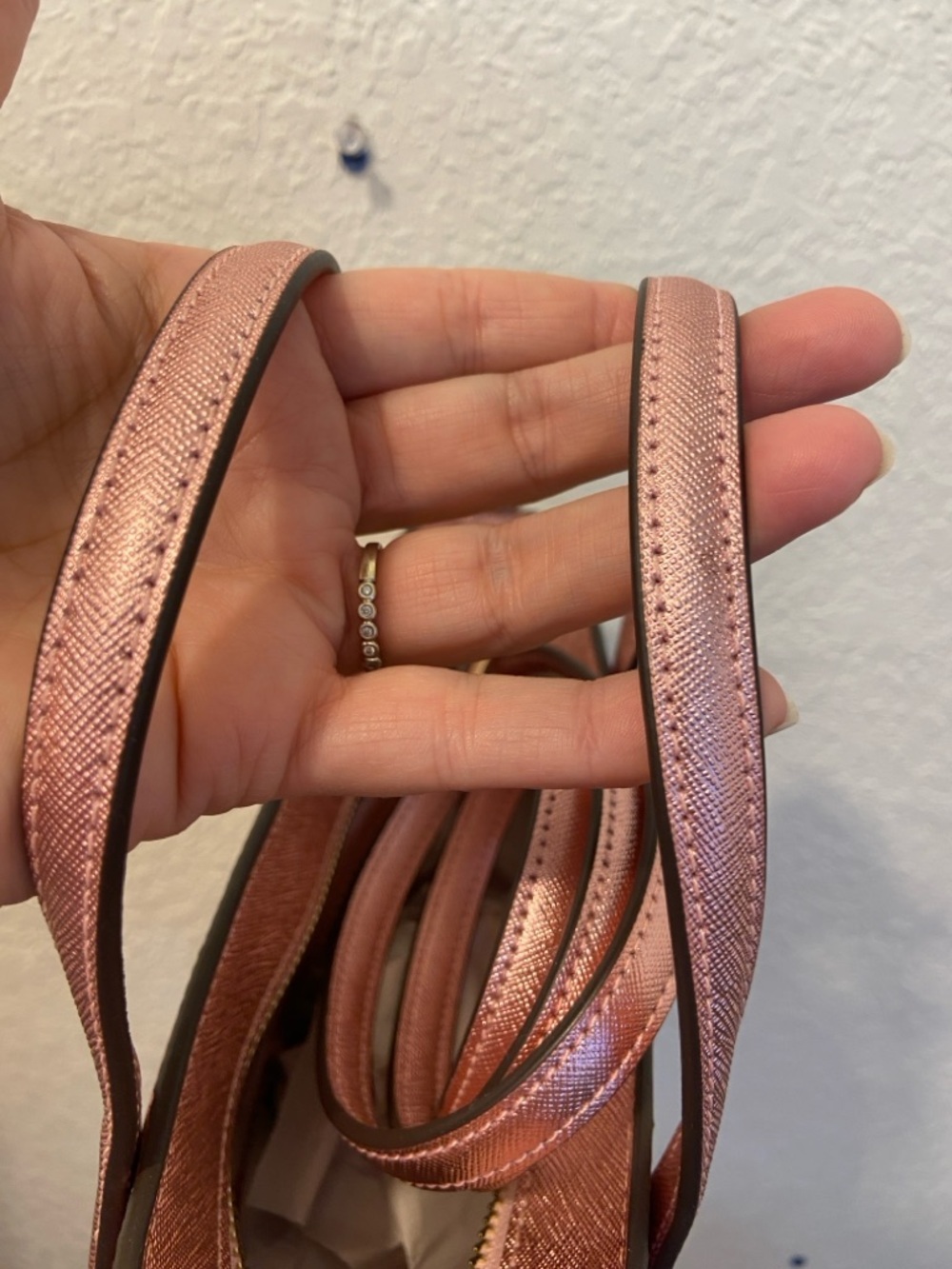 KATE SPADE Pink Glitter Small Tote Purse with Shoulder Strap New without Tags - Picture 5 of 16